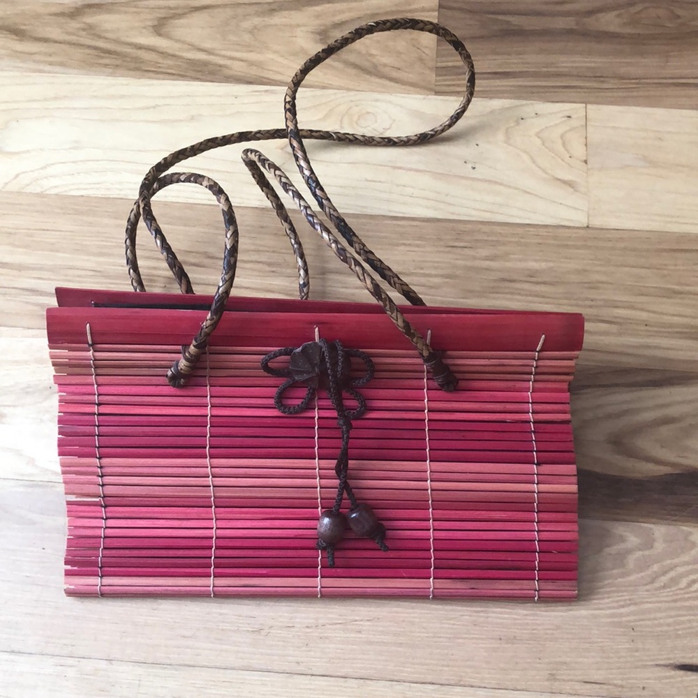 Pink bamboo purse